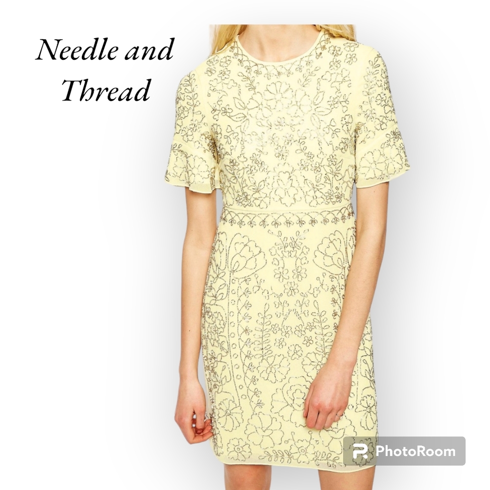 Needle & Thread Linear Motif Embellished Shift Dress